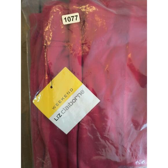 Liz Claiborne Elastic Waist Drawstring Pants Womens XXL Red Pull on Stretch Knit - Picture 14 of 14